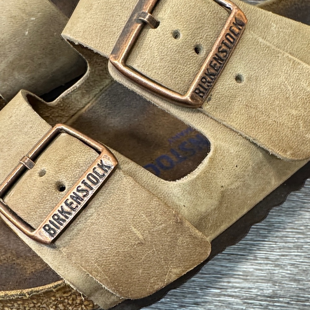 Birkenstock Tan Double Strap Sandals size 38 (j235) - Picture 3 of 8